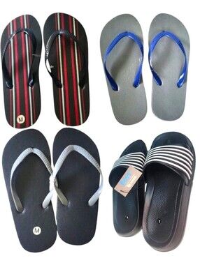 4pc Kids's Flip Flop & Slide Sandals Bundle, Size M 13/1